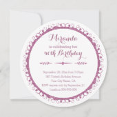 Stilvoll rosa Verzierter Rahmen 40. Geburtstag Par Einladung (Vorderseite)