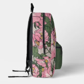 Stilvoll rosa Vintage Floral Monogramm Bedruckter Rucksack (Links)