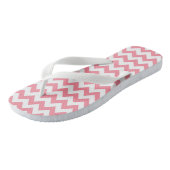 Stilvoll rosa Zickzack Gemusterte Flip Flops Badesandalen (Schrägansicht)