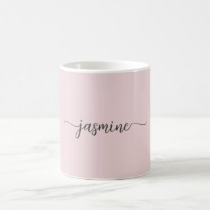 Stilvoll rosafarben monogramm Namens-Signatur Kaff Kaffeetasse