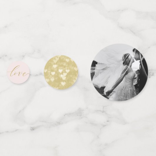 Stilvoll rosafarbener Hochzeitstisch Personalisier Konfetti (Rückseiten)