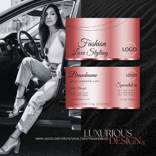 Stilvoll Rot Chic Glamour mit Logo Beruflich Visitenkarte