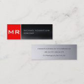 Stilvoll rot grau, modern mini visitenkarte (Vorne/Hinten)