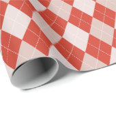 Stilvoll Rot und Rosa Große Raute Muster Geschenkpapier (Rolleneckpunkt)