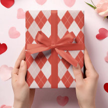 Stilvoll Rot und Rosa Große Raute Muster