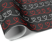 Stilvoll Rot Weiß, eine Linie Herz Muster Geschenkpapier (Rolleneckpunkt)