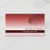 Stilvoll Roter Wein mit Palmblättern Einfach Visitenkarte (Vorderseite)