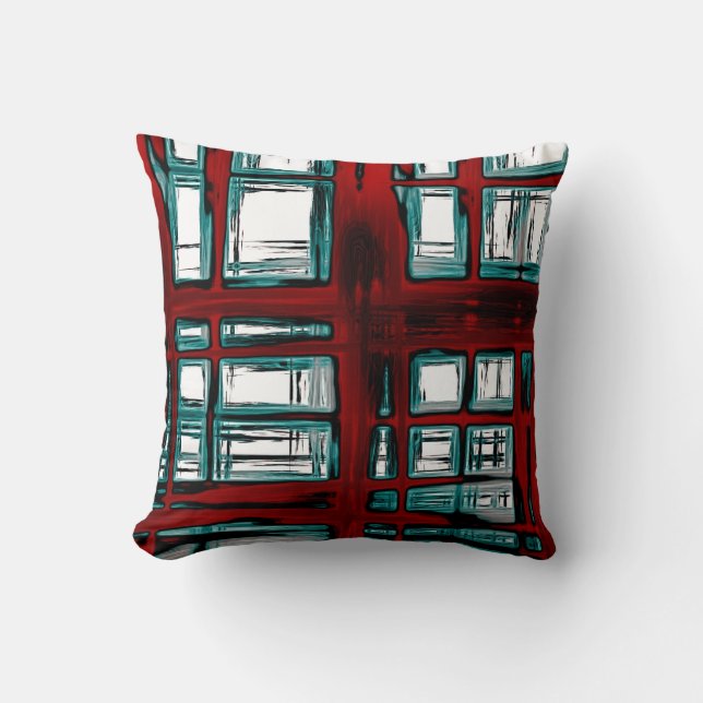 Stilvoll rotes Kariertes Muster Kissen (Vorderseite)