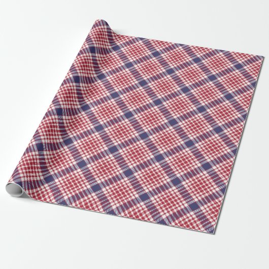 Stilvoll rotes Tartan-Muster Geschenkpapier (Ungerollt)
