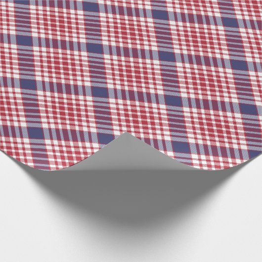 Stilvoll rotes Tartan-Muster Geschenkpapier (Ecke)