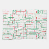 Stilvoll rotes und grünes Muster Geschirrtuch (Horizontal)