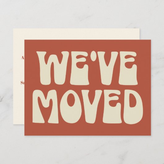 Stilvoll Rust Brown Minimalistisch Moved New Addre Postkarte (Vorne/Hinten)