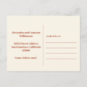 Stilvoll Rust Brown Minimalistisch Moved New Addre Postkarte (Rückseite)