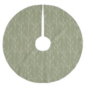 Stilvoll rustikal botanisch in Sage Green Polyester Weihnachtsbaumdecke (Vorderseite)