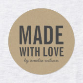 Stilvoll Rustikal Made with Liebe Imitats Kraft Etiketten (Design 1)