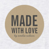 Stilvoll Rustikal Made with Liebe Imitats Kraft Etiketten (Design 2)