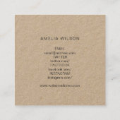 Stilvoll Rustikal mit Liebe Social Media Kraft Quadratische Visitenkarte (Rückseite)