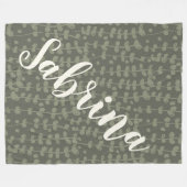 Stilvoll rustikale botanische Seite Grün Personali Fleecedecke (Vorderseite (Horizontal))