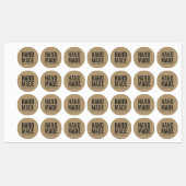 Stilvoll Rustikale, handgefertigte Imitate Kraft Etiketten (Blatt)