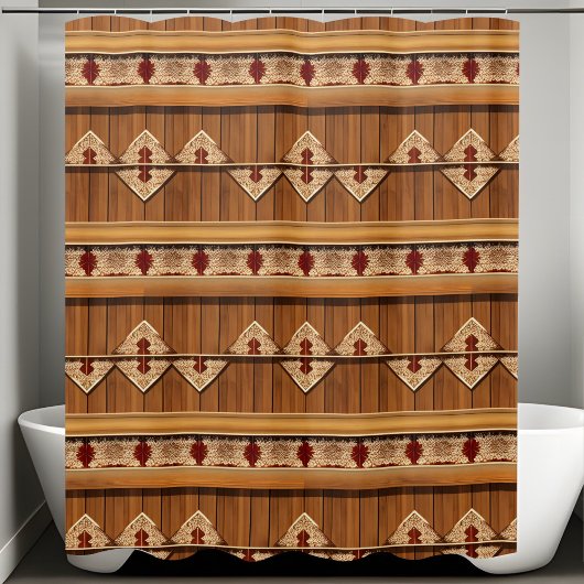 Stilvoll rustikaler Duschvorhang im Badezimmer