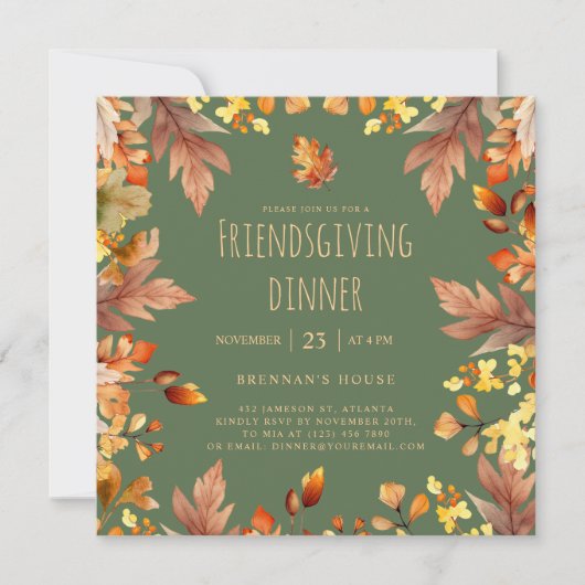 Stilvoll rustikaler Erntedank Freundliches Abendes Einladung (Vorderseite)