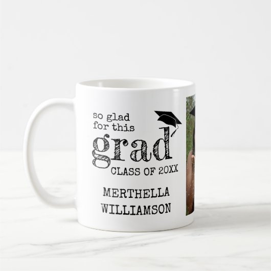 Stilvoll rustikaler Foto Abschluss Kaffeetasse (Links)