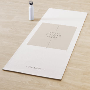 Stilvoll schick Beige Individuelle Name und Zitat Yogamatte