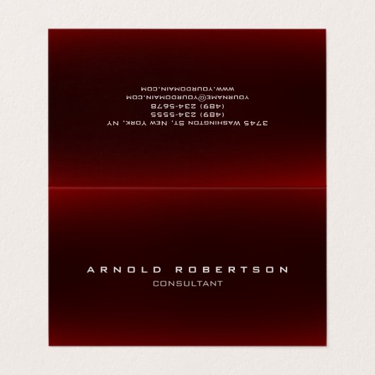 Stilvoll Schlicht braun Beruflich geflochten Visitenkarten (Außenseite Aufgefaltet)