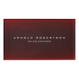 Stilvoll Schlicht Brown Red Beruflich Modern Namenschild