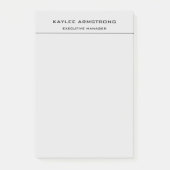 Stilvoll Schlicht, einfach, Beruflich, grau Post-it Klebezettel (Vorderseite)