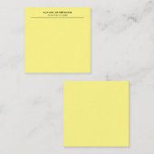 Stilvoll Schlicht, einfach, Beruflich, leicht gelb Mitteilungskarte (Vorne/Hinten)