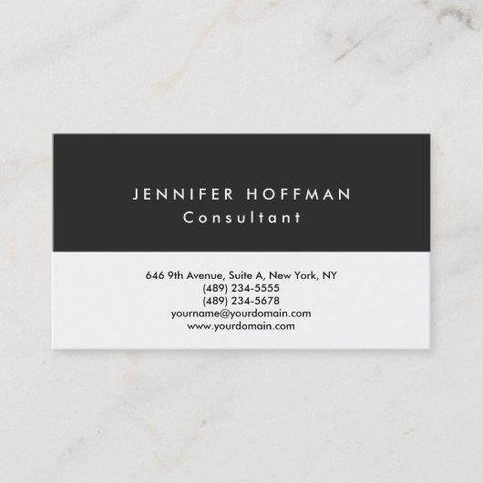 Stilvoll Schlicht, einfach, grau und Beruflich Visitenkarte (Vorderseite)