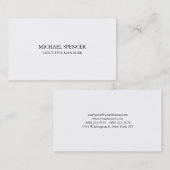 Stilvoll Schlicht, einfach Schwarz-weiß klassisch Visitenkarte (Vorne/Hinten)