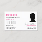 Stilvoll Schlicht rosa Weiß mit Monogramm und Foto Visitenkarte (Rückseite)