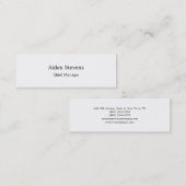 Stilvoll schlicht Schlicht Minimalistisch Mini Visitenkarte (Vorne/Hinten)