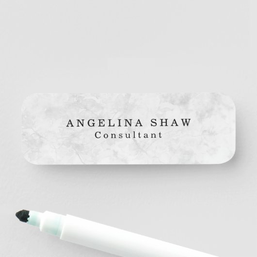 Stilvoll Schlicht Simple Gray Beruflich Namensschild (Beispiel)