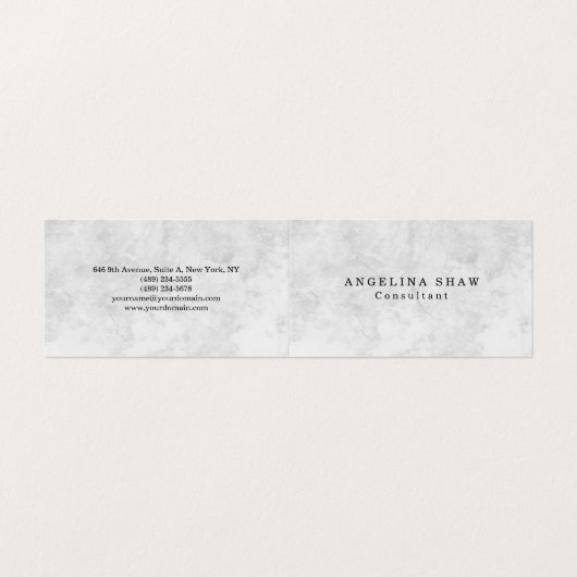 Stilvoll Schlicht Simple Gray Beruflich Visitenkarten (Außenseite Aufgefaltet)