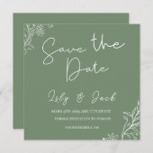 Stilvoll schlicht und elegant modern schlinggrün einladung (Vorne/Hinten)