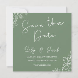 Stilvoll schlicht und elegant modern schlinggrün einladung