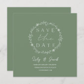 Stilvoll schlicht und elegant modern schlinggrün einladung (Vorne/Hinten)