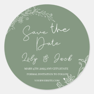 Stilvoll schlicht und elegant modern schlinggrün runder aufkleber