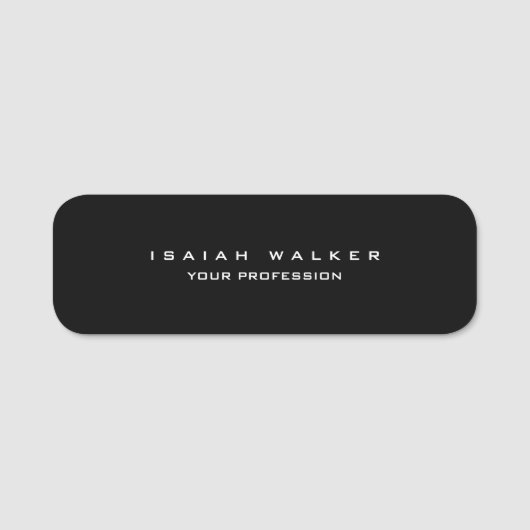 Stilvoll Schlichte, einzigartige Special Black & W Namensschild (Vorderseite)