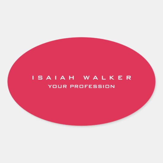 Stilvoll Schlichte, einzigartige Special Crimson R Ovaler Aufkleber (Vorderseite)