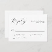 Stilvoll schlichter Minimal Classic Wedding RSVP (Vorne/Hinten)