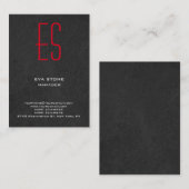 Stilvoll schlichtes Monogramm Visitenkarte (Vorne/Hinten)