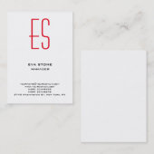 Stilvoll schlichtes, Schwarz-weißes Monogramm Visitenkarte (Vorne/Hinten)