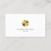 Stilvoll Schlichtes Weiß und Gold mit Logo Elegant Visitenkarte (Vorderseite)