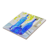 Stilvoll Schönes 3 blaues Glas Sonnige Flaschen Fliese (Seite)