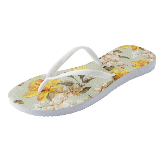 Stilvoll schönes Blumenmuster Badesandalen (Schrägansicht)