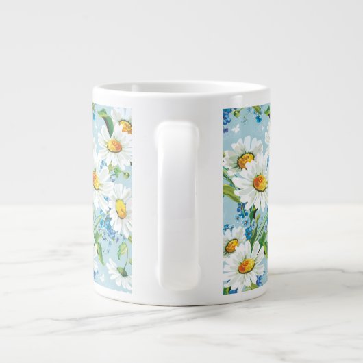 Stilvoll schönes, helles Blumenmuster 2 Jumbo-Tasse (Rückseite)